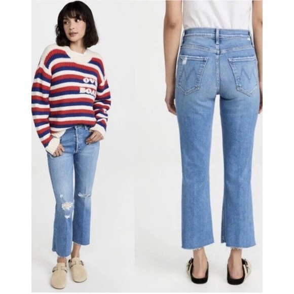 Mother Denim Tripper Ankle Fray Flare Jeans in Play Like A Pirate Size 25 - Picture 2 of 9